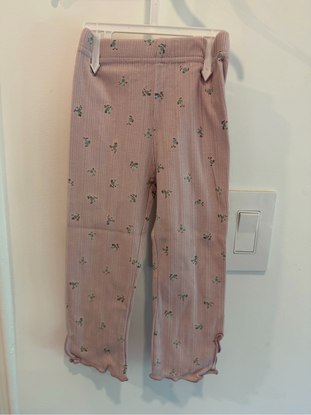 Daisy Flower Ribbed Leggings Pink size 24m